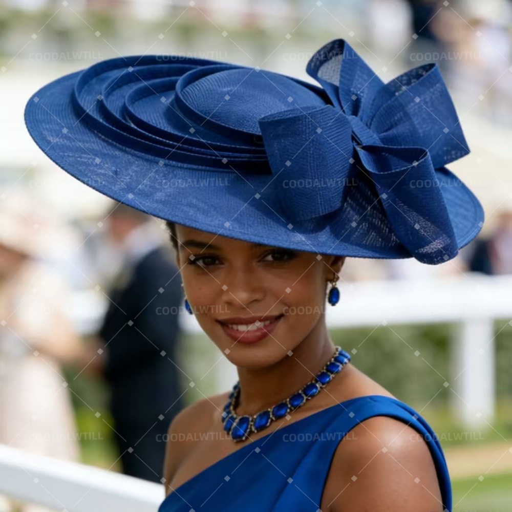 Women'S Fashion Kentucky Derby - Chapéu Fascinator Grande com Laço Royal