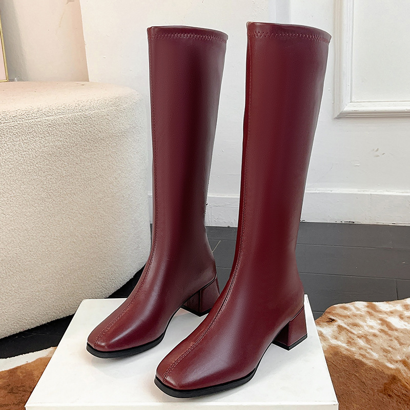 Women'S Fashion Knee High Boots - Botas Femininas de Cano Longo: Nova