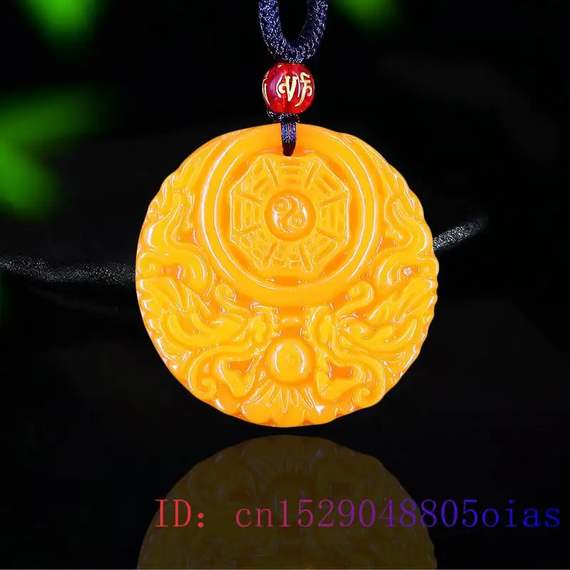 Women'S Fashion Jewellery - Pingente amarelo de dragão de jade,