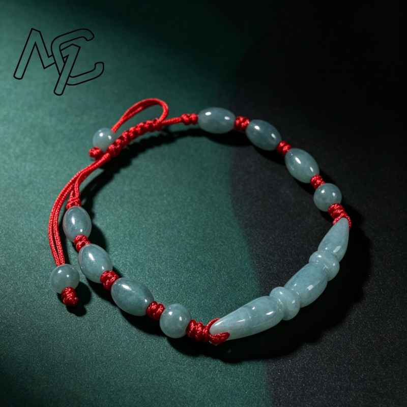 Women'S Fashion Jewellery - Contas de Jade Azul Natural, Esmeralda