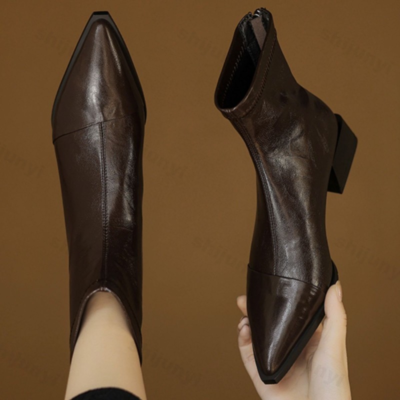 Mulheres apontou botas curtas  - Women'S Fashion Korea avaliação e preço