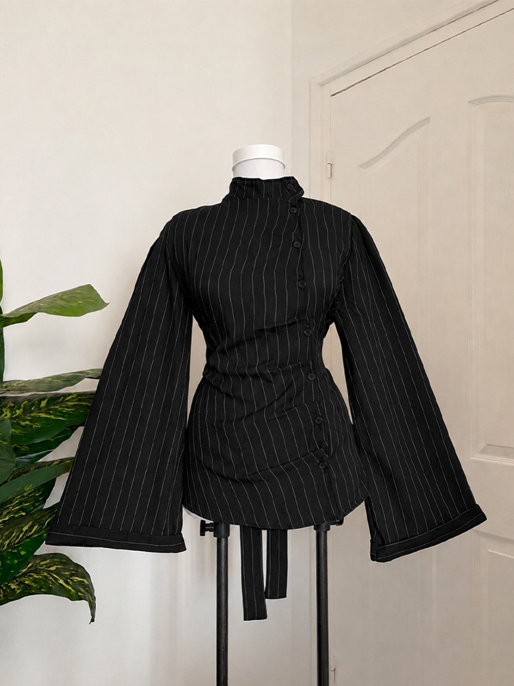 Blusa Feminina de Manga Longa  - Women Fashion Necktie avaliação e preço