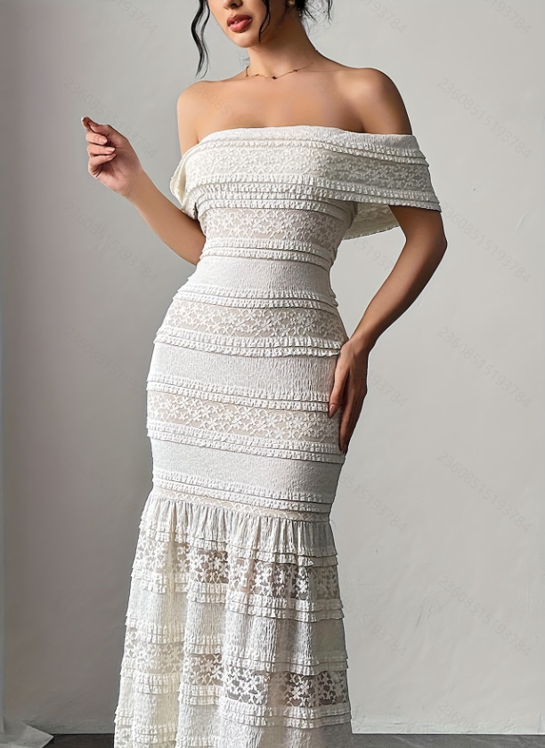 Vestido de Renda de Um Ombro E - Women Fashion Dress Names avaliação e preço