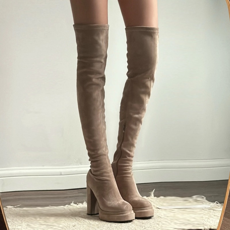 Botas Femininas de Salto Alto  - Women'S Fashion Knee High Boots avaliação e preço