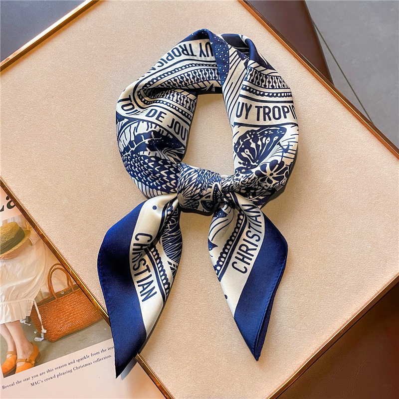 Lenço de cetim de seda com est - Women Fashion Necktie avaliação e preço