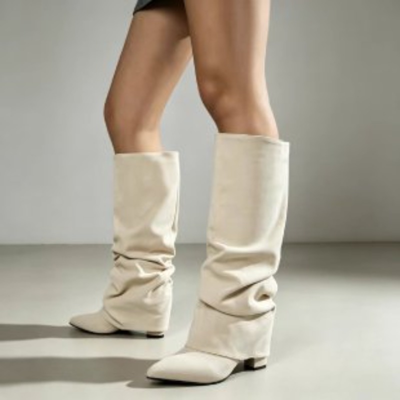 Botas Femininas de Cano Longo  - Women'S Fashion Knee High Boots avaliação e preço