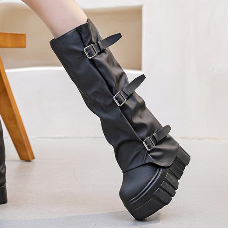 Novo 2026 marca de moda outono - Women'S Fashion Knee High Boots avaliação e preço
