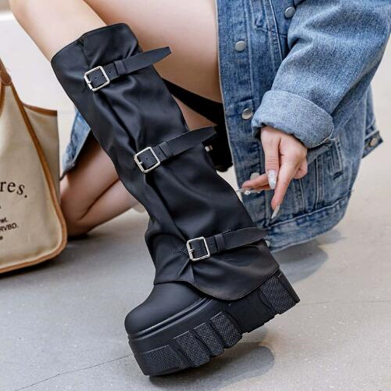 Novo 2026 marca de moda outono - Women'S Fashion Knee High Boots avaliação e preço