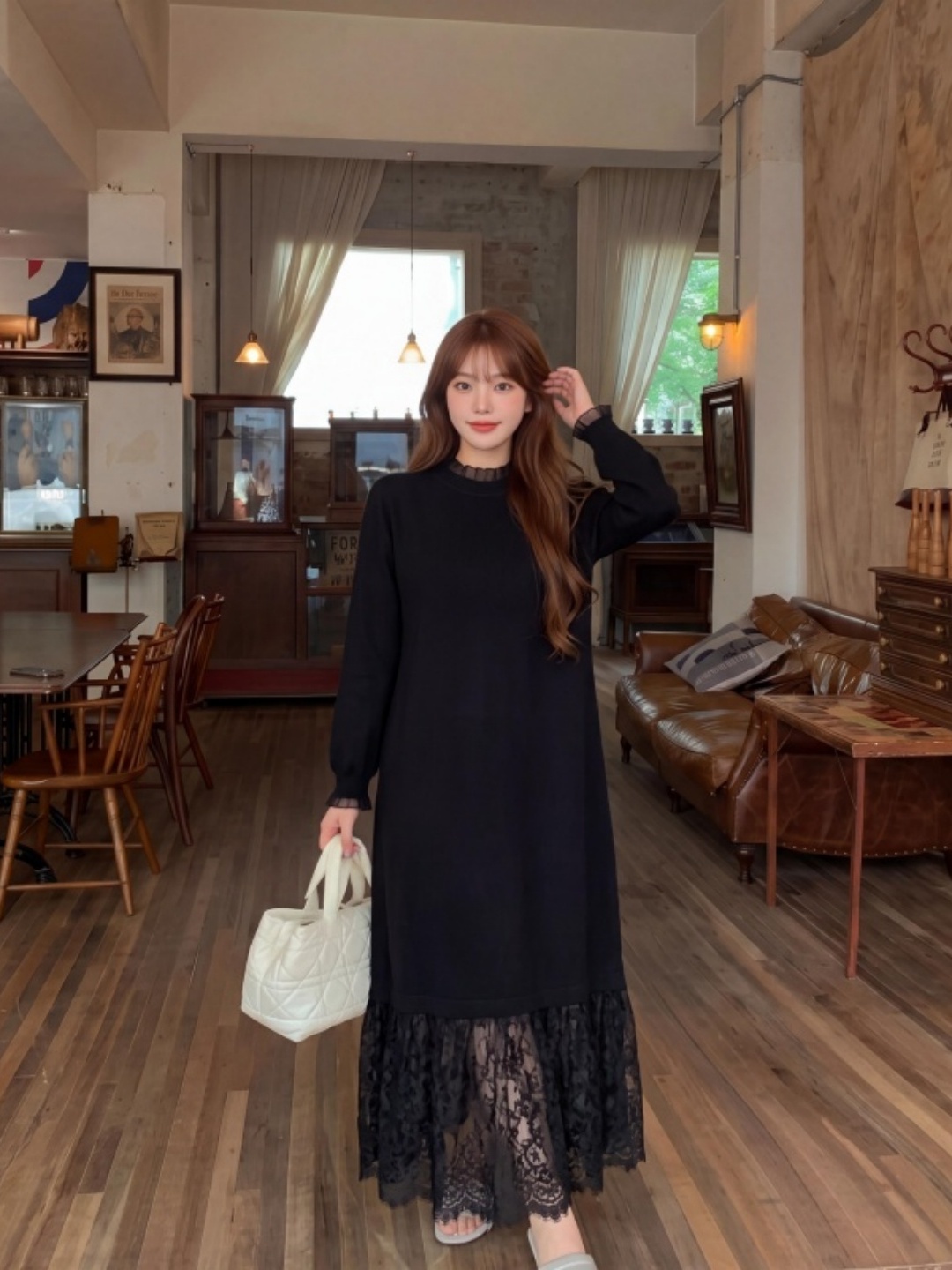 Vestido de Malha com Renda na  - Women Fashion Over The Years avaliação e preço